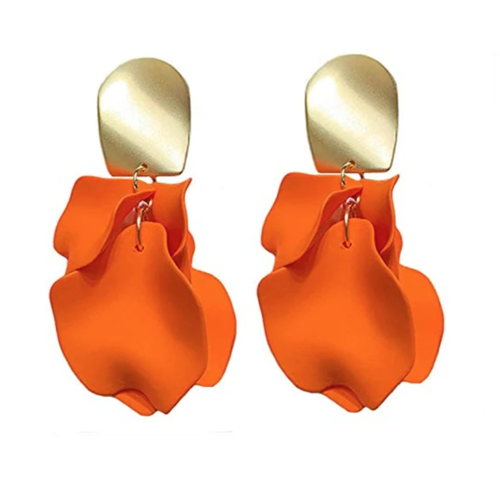 Ava Rose Petal Drop Orange Earrings - not accept offer 4-1-5